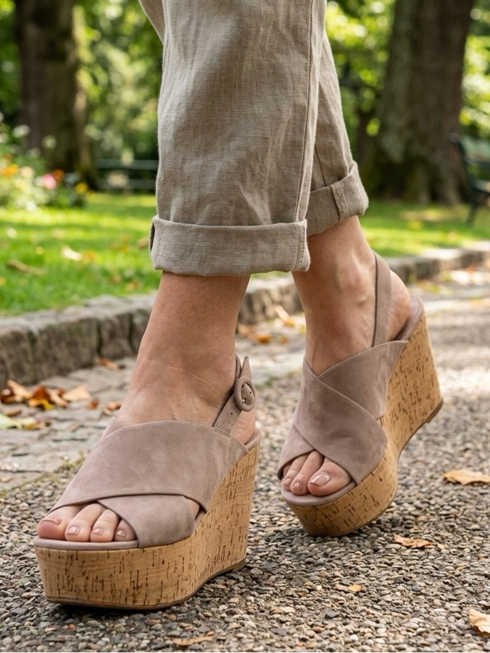 LMT: Diane von Furstenberg "Juno" Suede Slingback Wedge Sandal